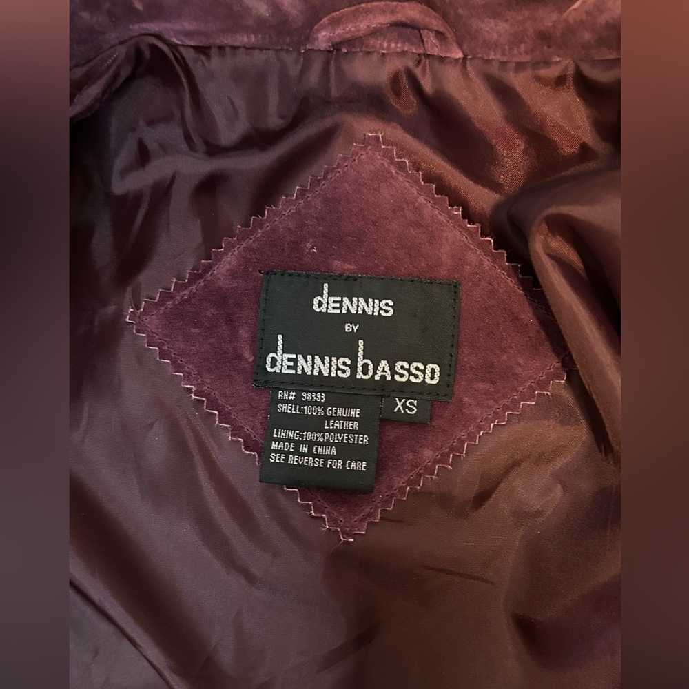 DENNIS by dennis basso VINTAGE SUEDE MID LENGTH JACKET, PLUM, XSM, GREAT SHAPE - Picture 8 of 8